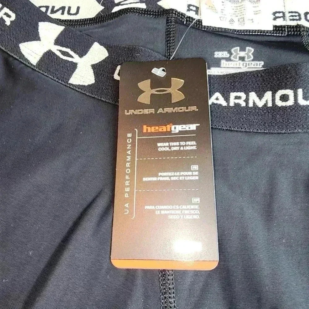 Under Armour Heatgear workout gym shorts long. BLACK XL or XXL NWT - Picture 4 of 5